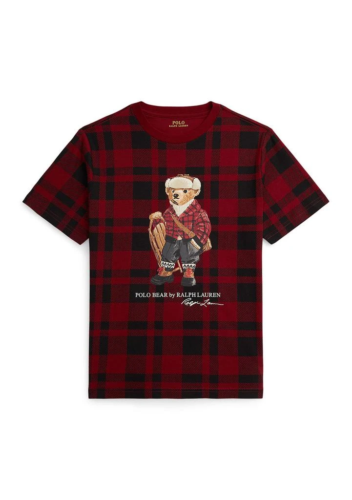 Ralph Lauren Boys 8-20 Polo Bear Plaid Cotton Tee