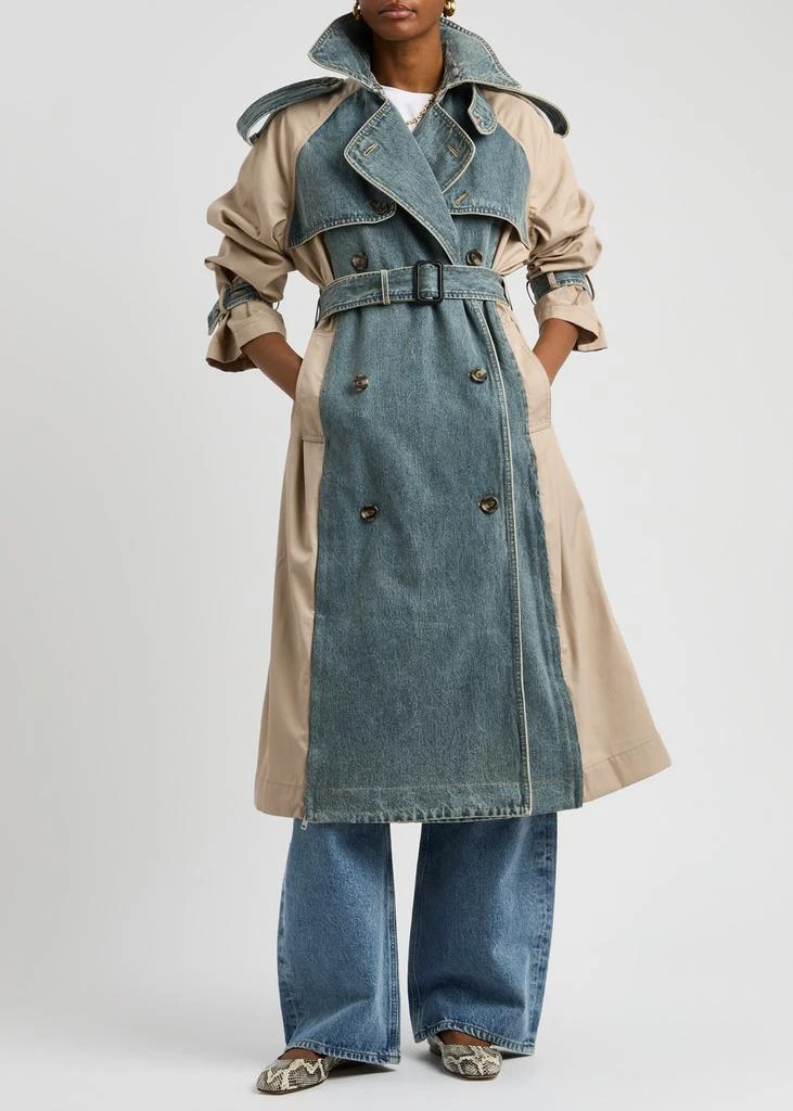 3.1 Phillip Lim Panelled denim and cotton trench coat 4