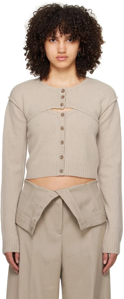 Acne Studios Beige Button-Up Tank Top & Cardigan Set 1
