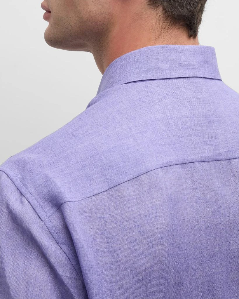 Brioni Men's Solid Linen Sport Shirt 5