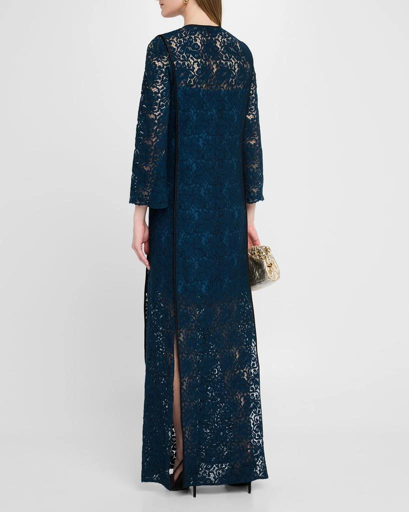 St. John Guipure Bracelet-Sleeve Kaftan Gown 3
