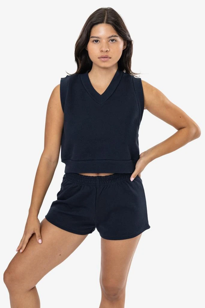 Los Angeles Apparel HF-357 - Heavy Fleece Cropped V-neck Vest (Piece Dye) 5
