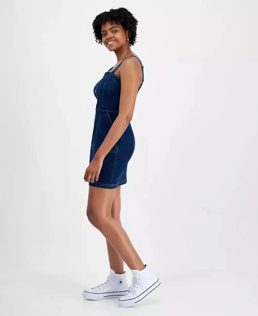 Tinseltown Juniors' Denim Button-Front Utility-Pocket Dress 3