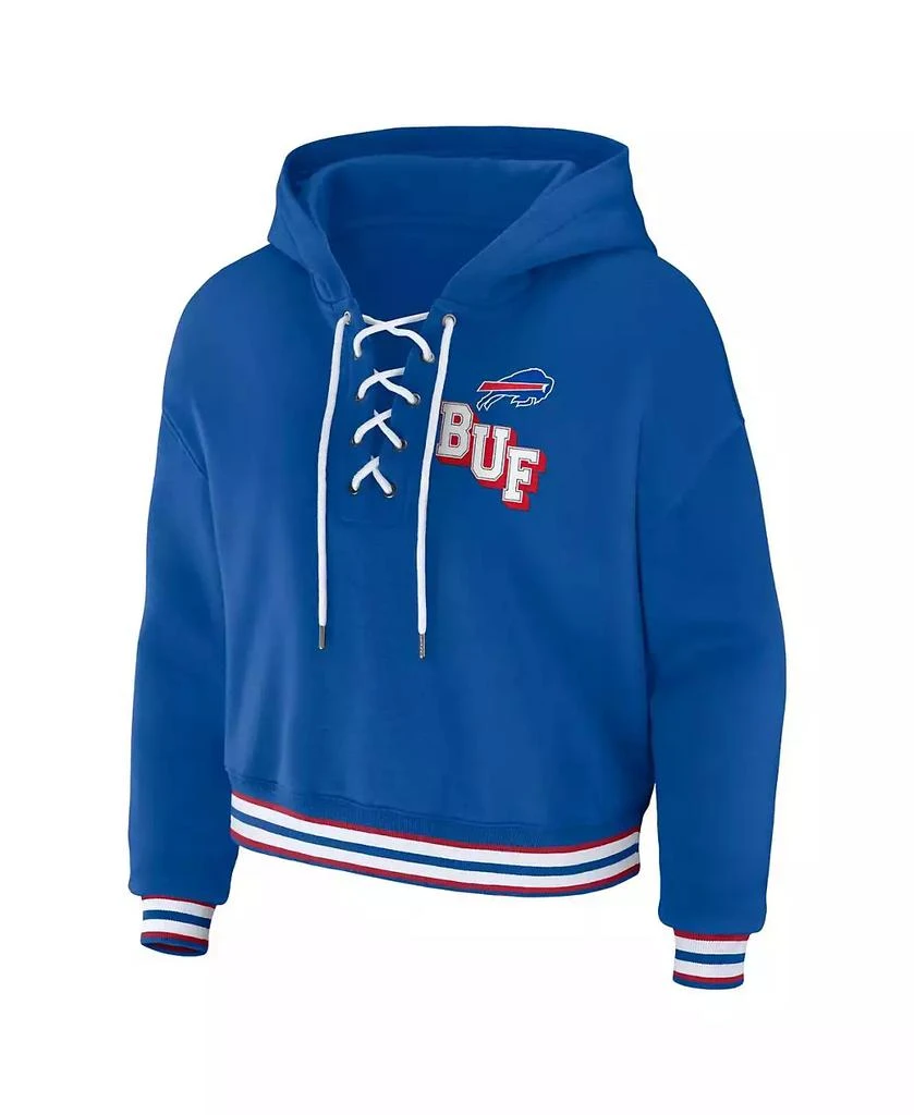 WEAR by Erin Andrews Women's Royal Buffalo Bills Lace-Up Pullover Hoodie 3