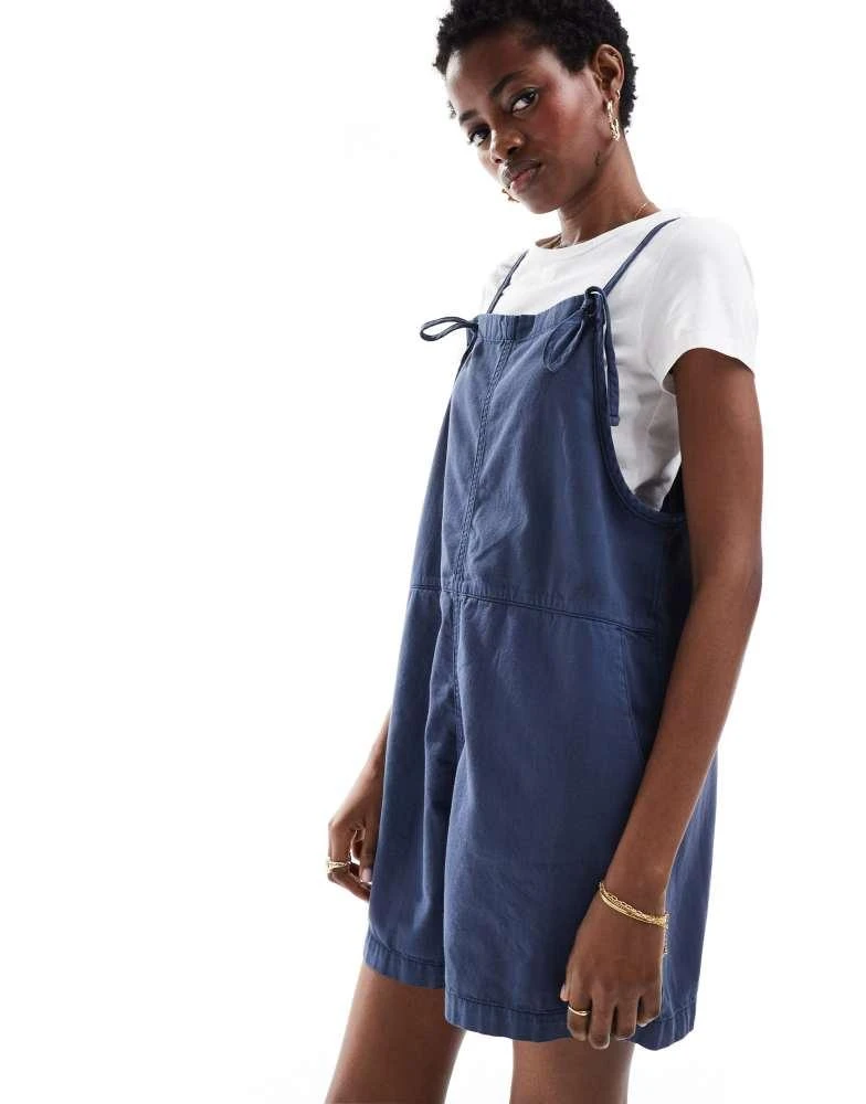Monki Monki lightweight denim playsuit in navy 2