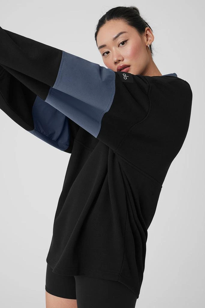 Alo Mixmatch Rugby Sweatshirt - Black/Bluestone 4