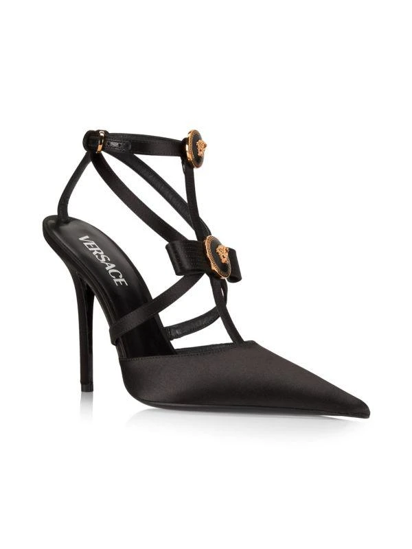 Versace 125MM Medusa Caged Satin Pumps 3