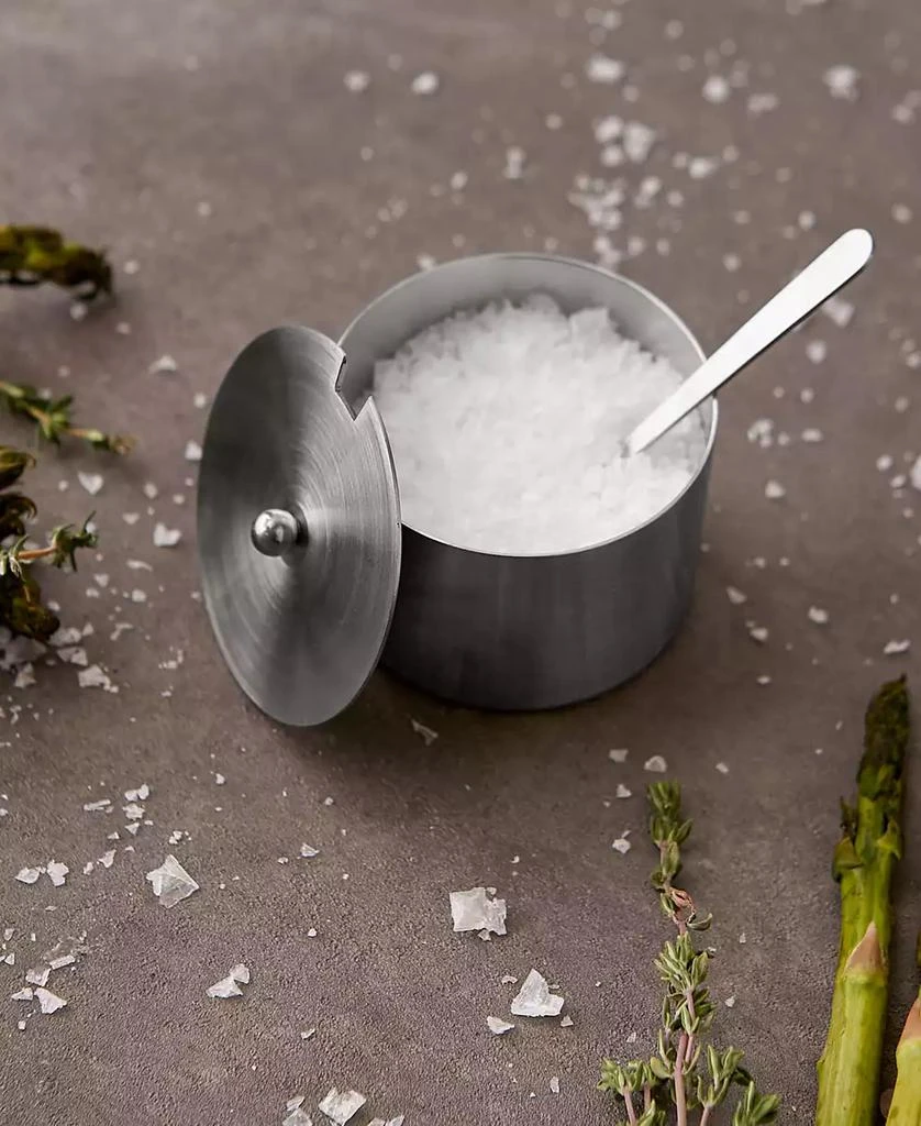 RSVP International Endurance Stainless Steel 4 Ounce Salt Cellar and Spoon Set 6