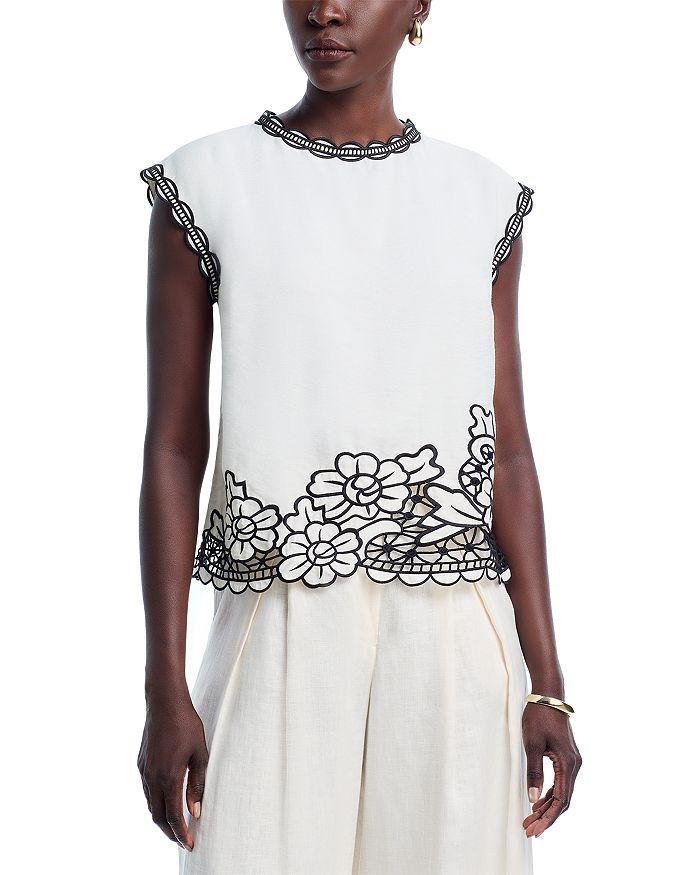 Tahari The Poppy Embroidered Top