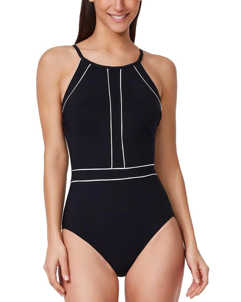 Profile by Gottex Contrast High Neck One Piece Swimsuit 1