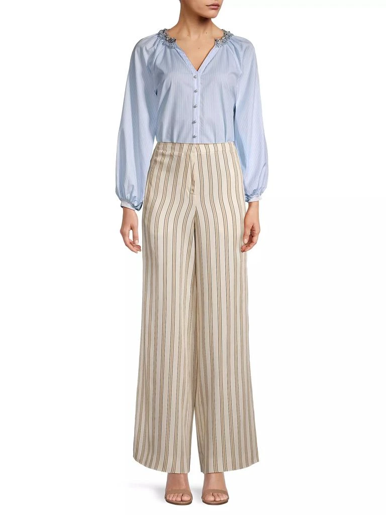 Anne Fontaine Aix Striped Embellished Blouse 2