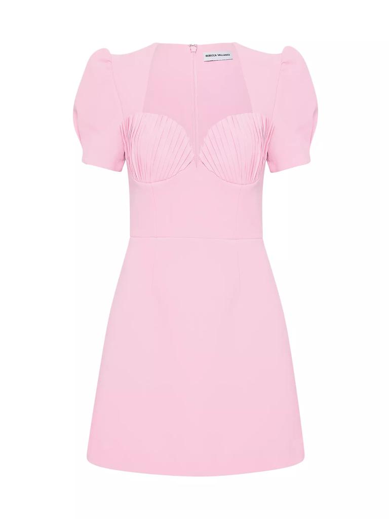 Rebecca Vallance Jenna Puff-Sleeve Pleated Cup Minidress