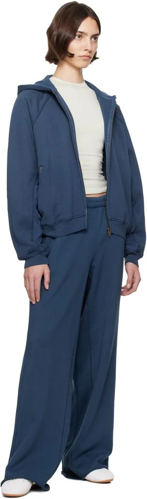 SKIMS Blue French Terry Relaxed Zip Up Hoodie 4