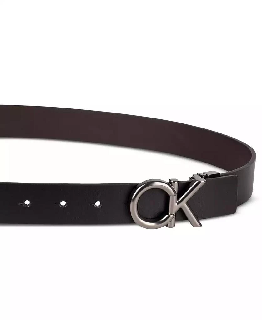 Calvin Klein Men's Monogram Buckle Reversible Leather Belt 4