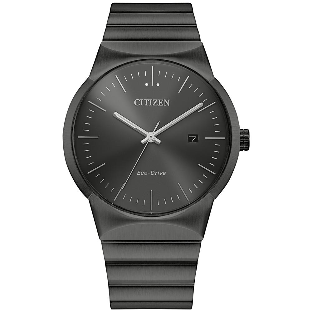 Citizen Eco-Drive Men's Modern Axiom Gray-Tone Stainless Steel Bracelet Watch 40mm