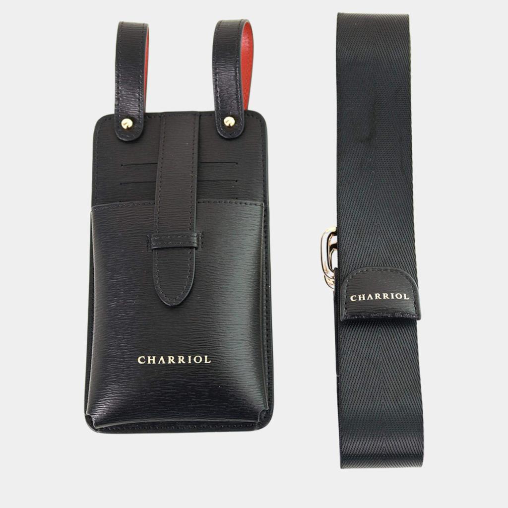 Charriol Charriol Black / Orange Leather  Mobile Accessories