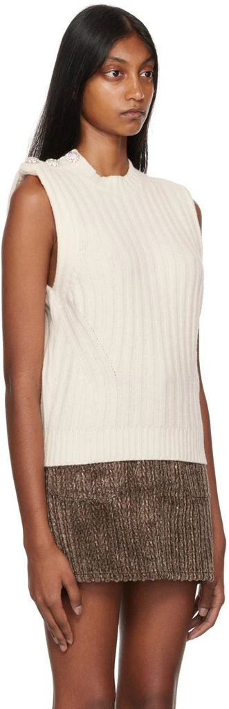 Ganni Off-White O-Neck Vest 2
