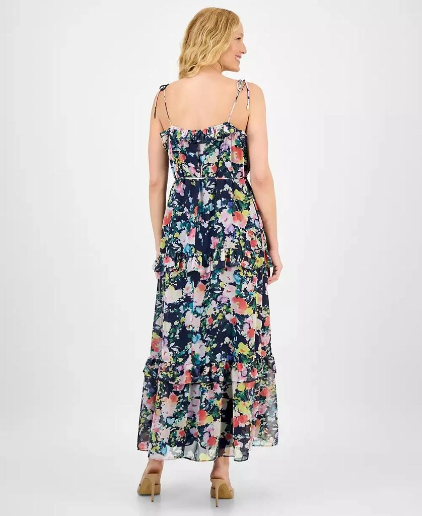 julia jordan Women's Printed Tie-Strap Tiered Maxi Dress 5