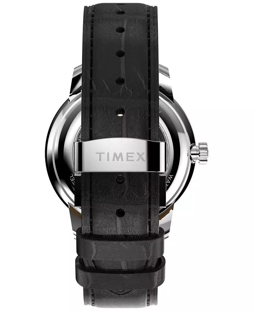 Timex Men's Mechanical Automatic Black Leather Watch, 41mm 3