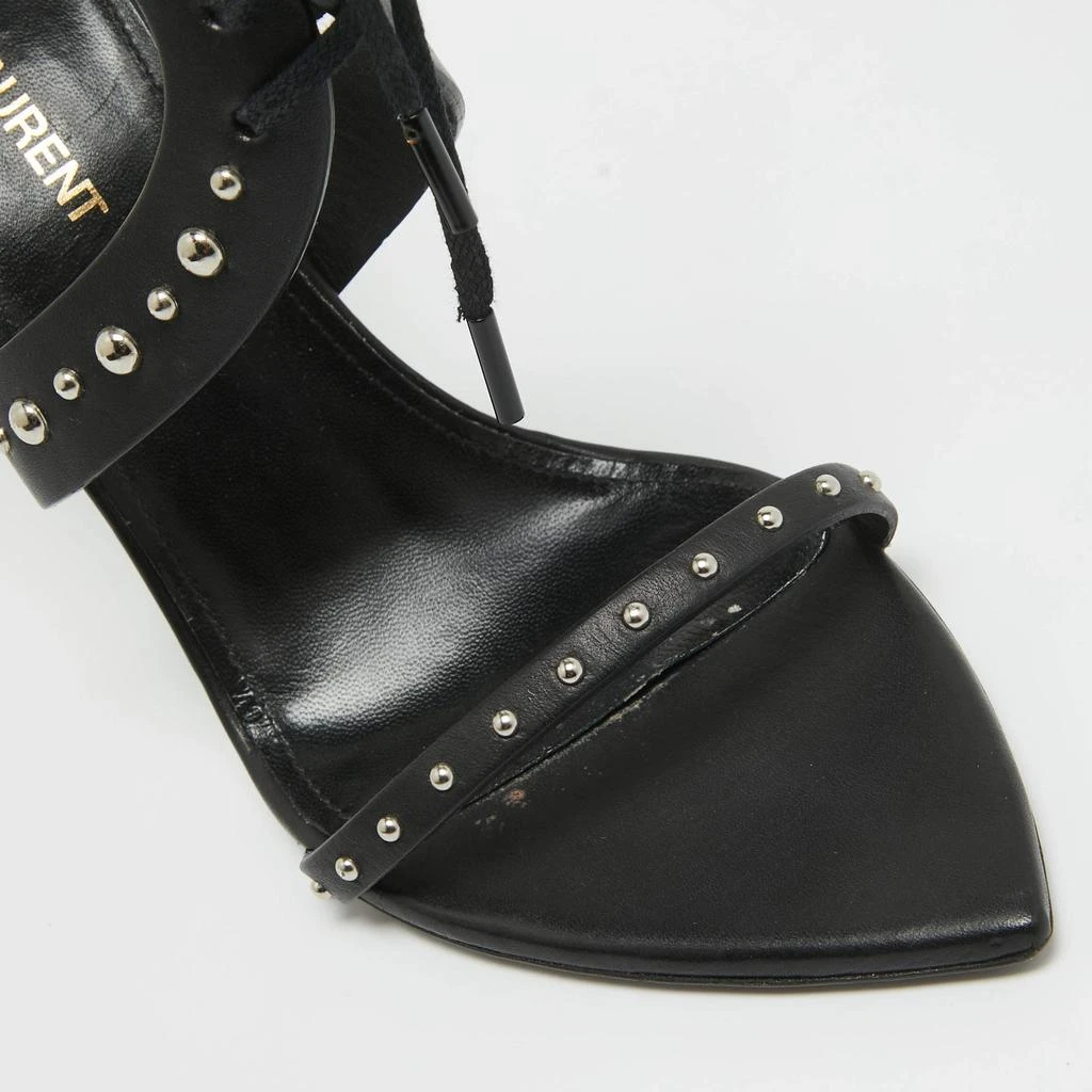 Yves Saint Laurent Saint Laurent Black Leather iris Studded Ankle Strap Sandals Size 38 7
