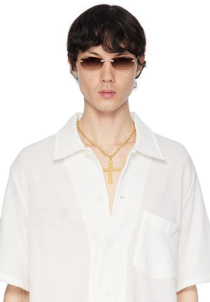Veneda Carter Gold Flower Cross Pendant 2