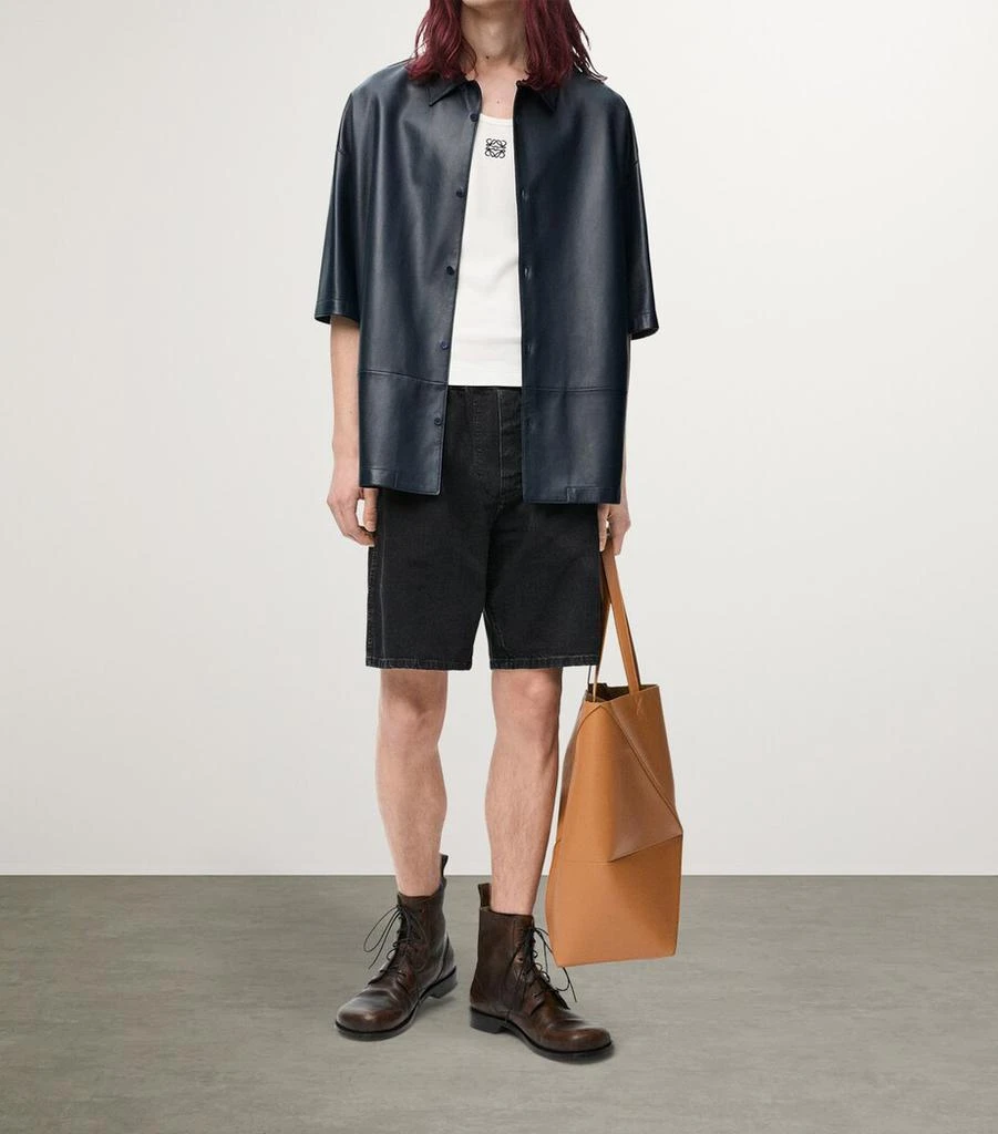 Loewe Leather Short-Sleeve Shirt 2