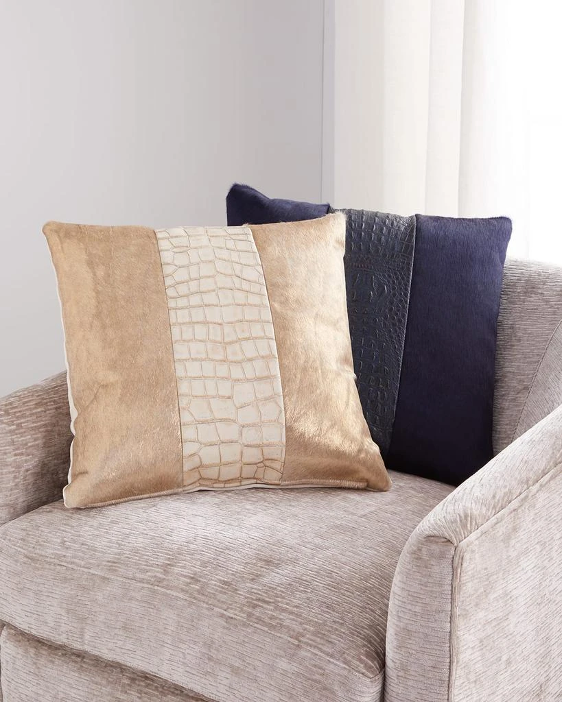 Massoud Colorblock Croc Pillow, 19"Sq. 1