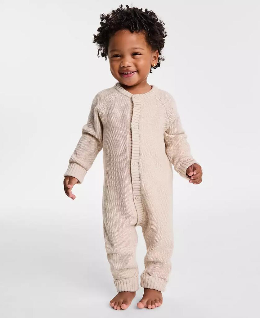 First Impressions Baby Cotton Long-Sleeve Sweater Romper, Created for Macy's