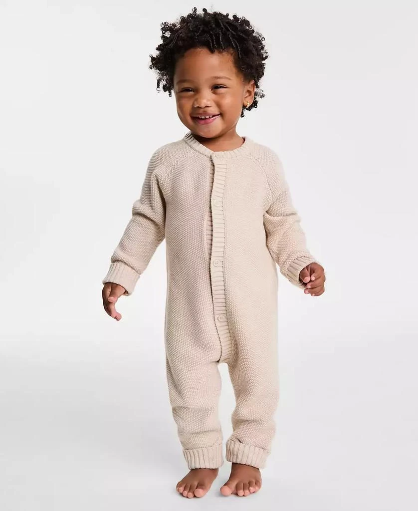 First Impressions Baby Cotton Long-Sleeve Sweater Romper, Created for Macy's 1