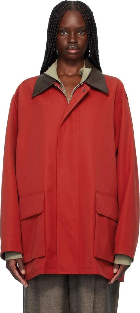 AURALEE Red Wool Max Canvas Jacket 1