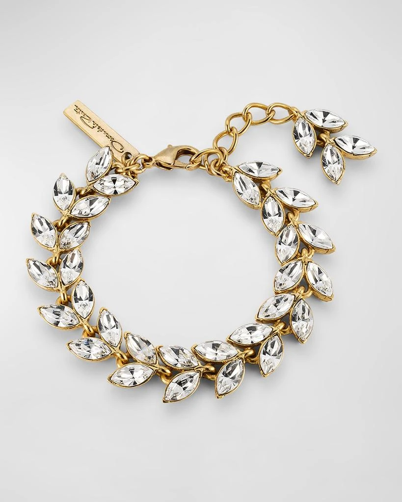 Oscar de la Renta Crystal Leaf Bracelet