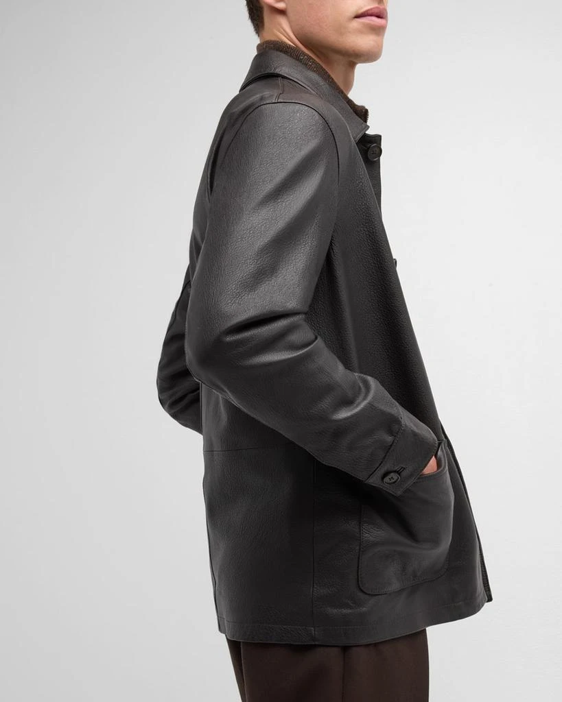 Neiman Marcus Men's Cordoba Lamb Leather Chore Jacket 8