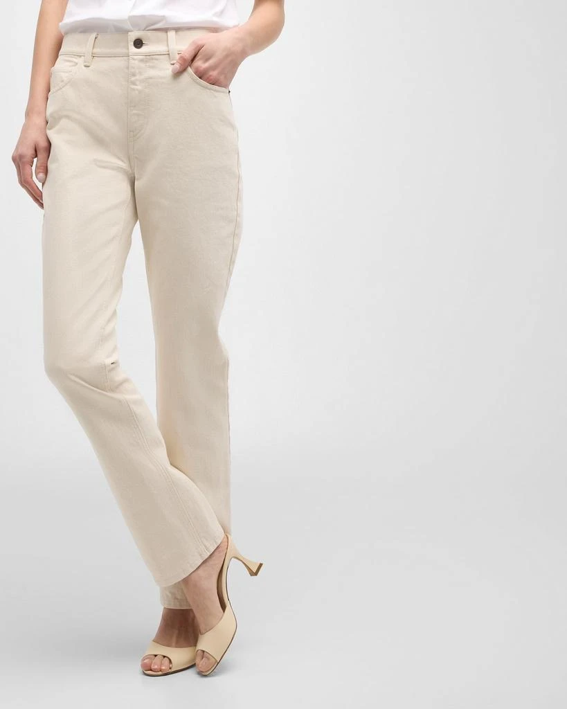 Lafayette 148 New York Cropped Straight-Leg Denim Jeans 6