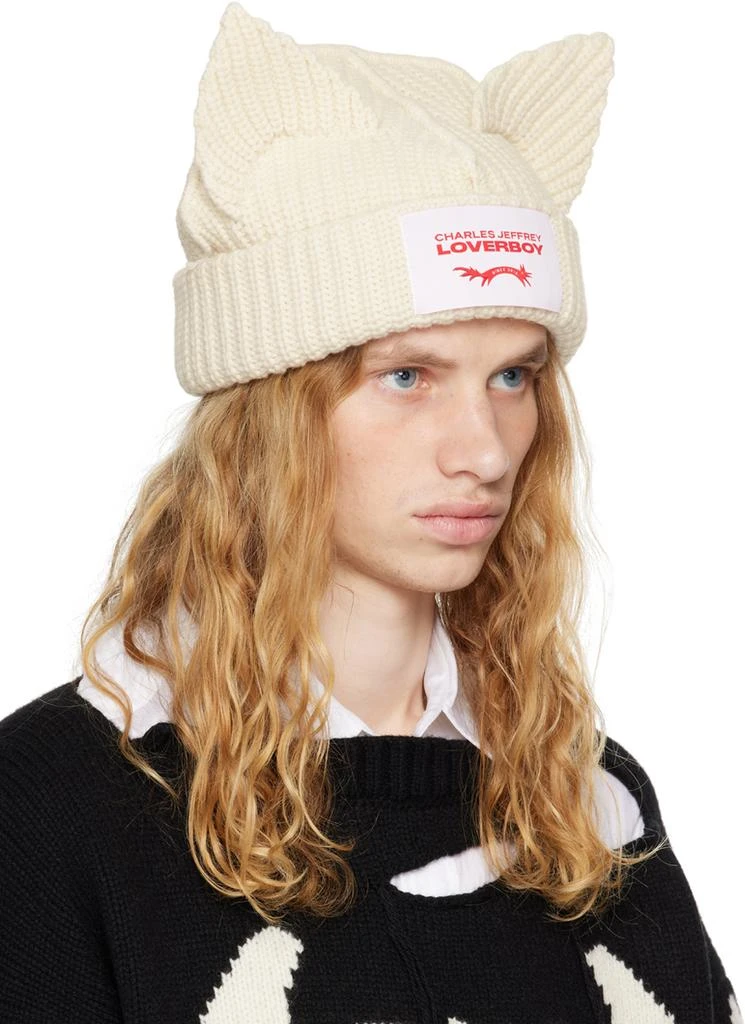 Charles Jeffrey Loverboy Off-White Chunky Ears Beanie 2