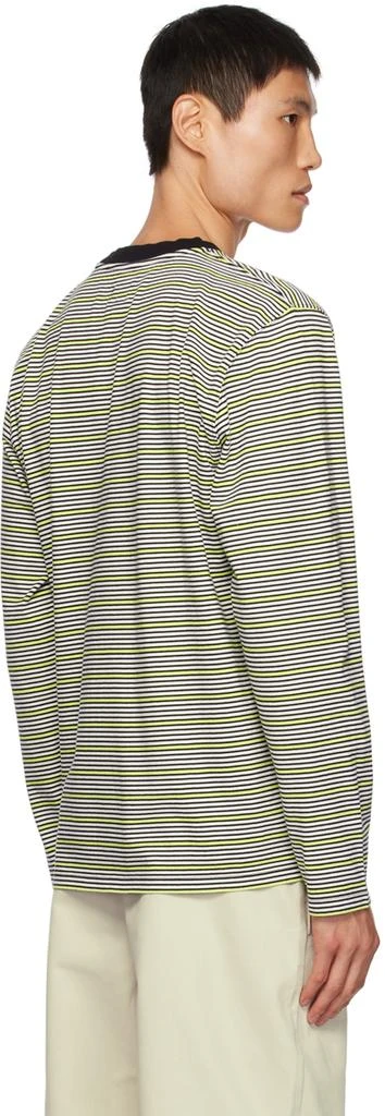 Noah Black & Green Striped Long Sleeve T-Shirt 3