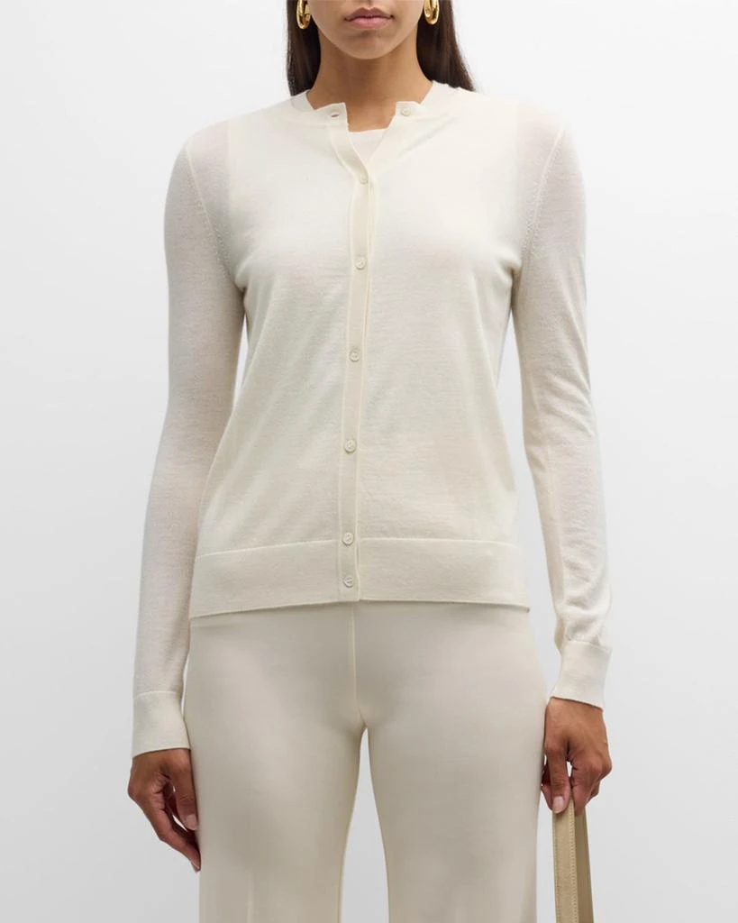 Neiman Marcus Cashmere Crewneck Cardigan 4