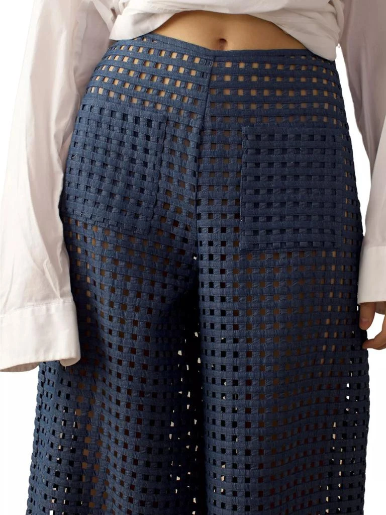 Cynthia Rowley Lattice Linen Wide-Leg Pants 6
