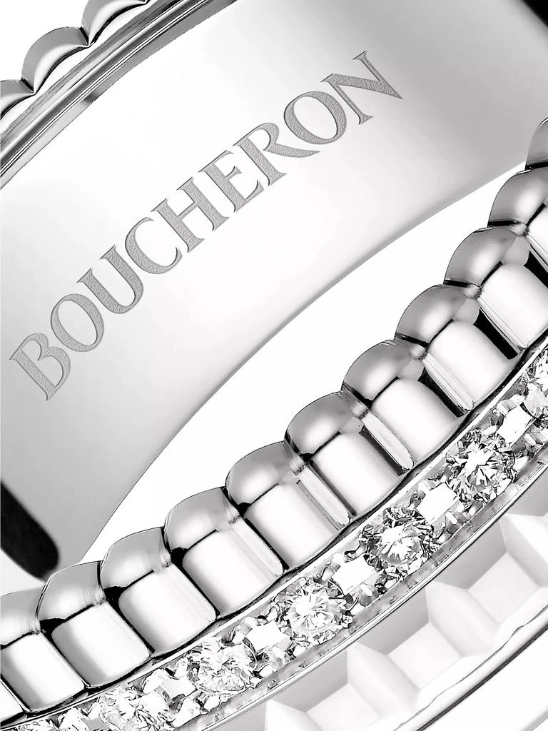 Boucheron Quatre White Edition 18K White Gold, HyCeram & 0.26 TCW Diamond Ring 4