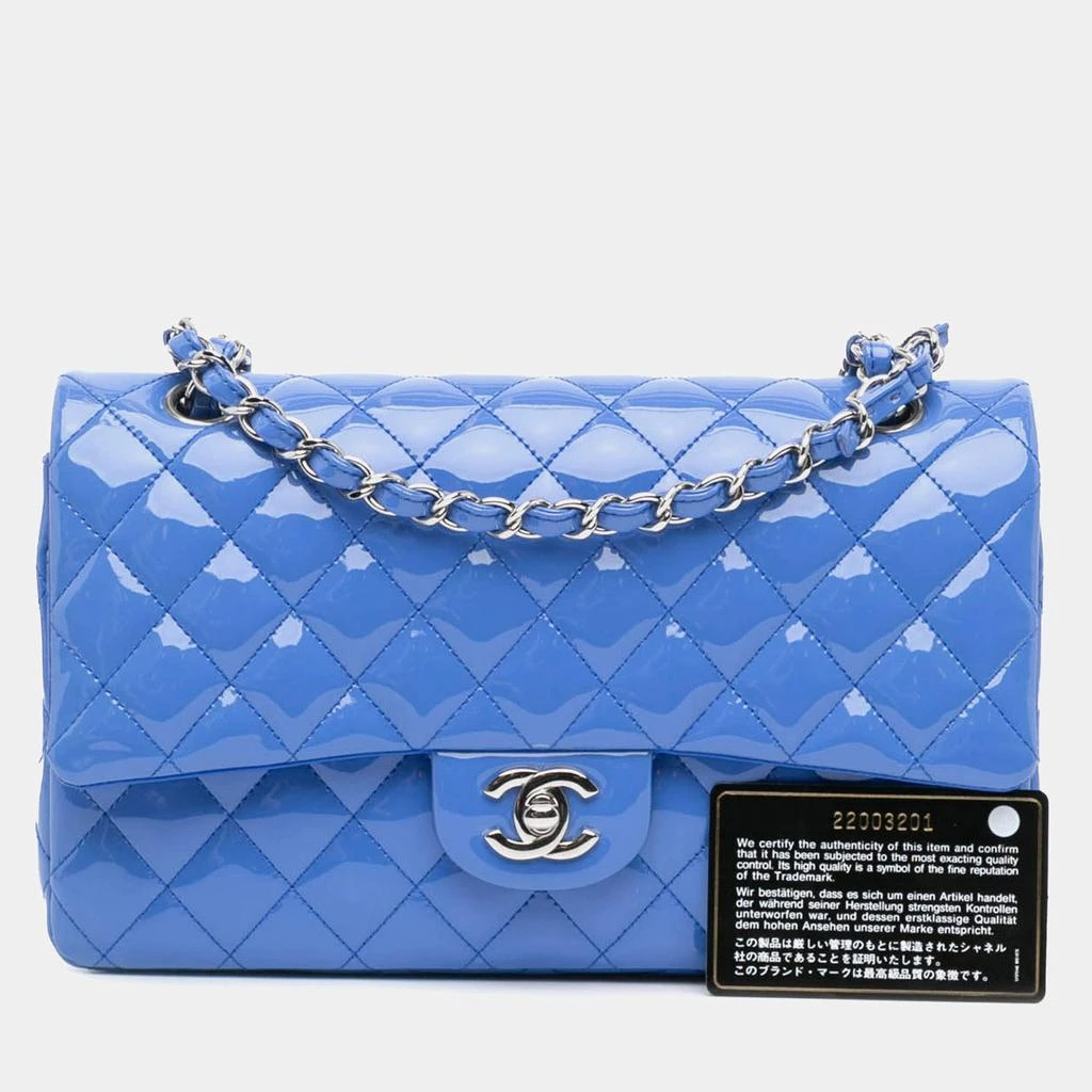 Chanel Chanel Blue Medium Classic Patent Double Flap Bag 12