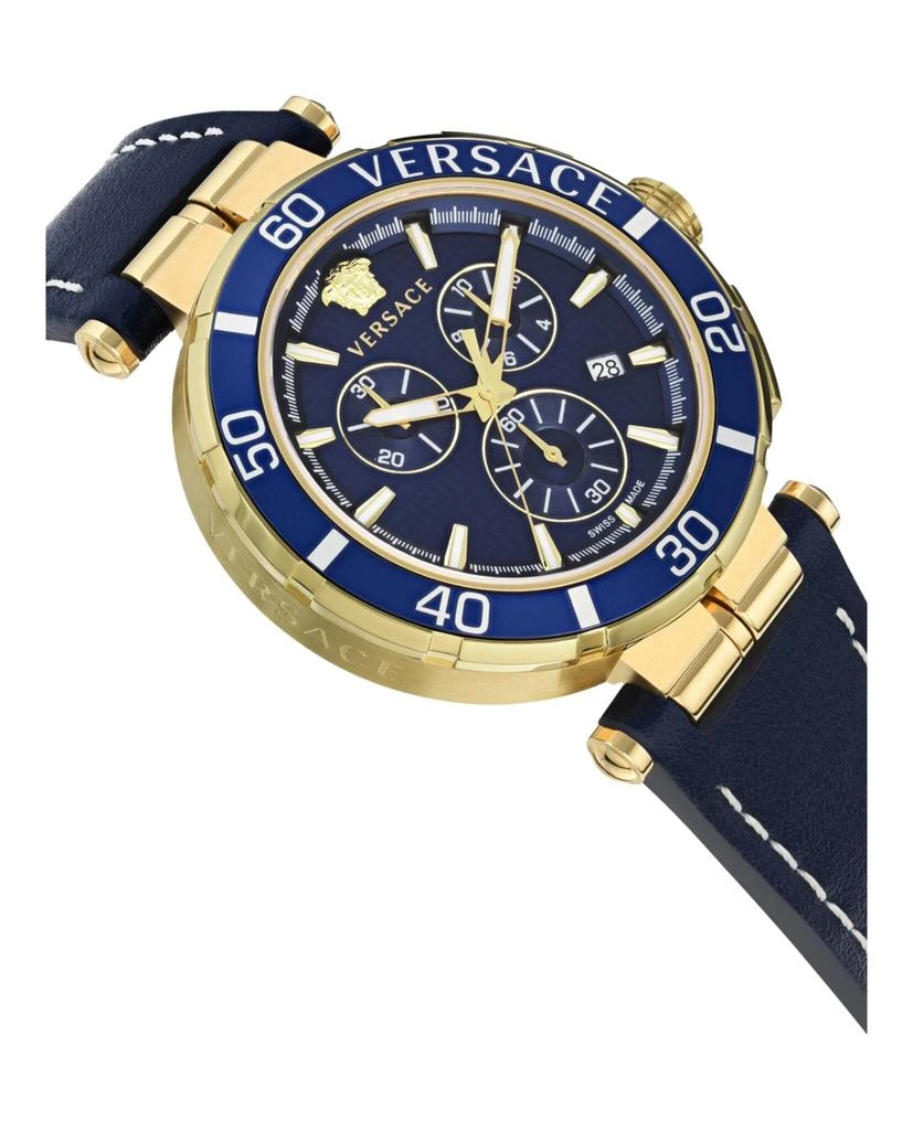 Versace Greca Chrono Leather Watch 3
