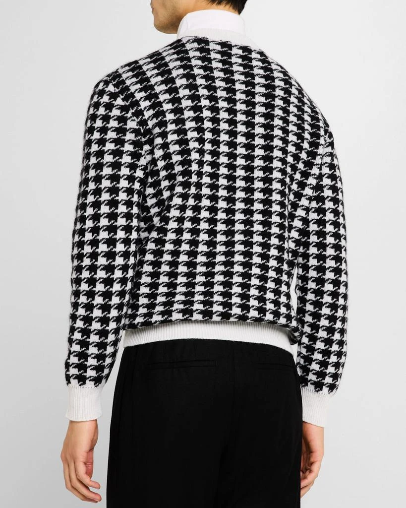 Kiton Men's Wool Houndstooth Crewneck Sweater 3