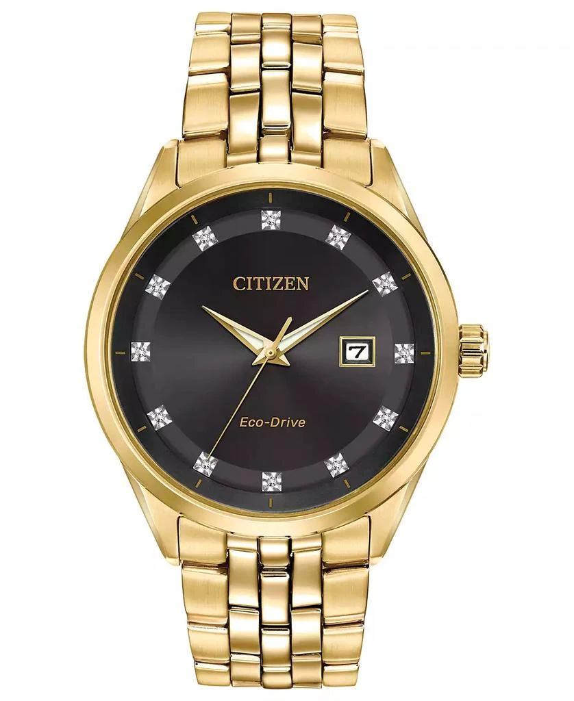 Citizen Men's Eco-Drive Corso Diamond-Accent Gold-Tone Stainless Steel Bracelet Watch 41mm 1