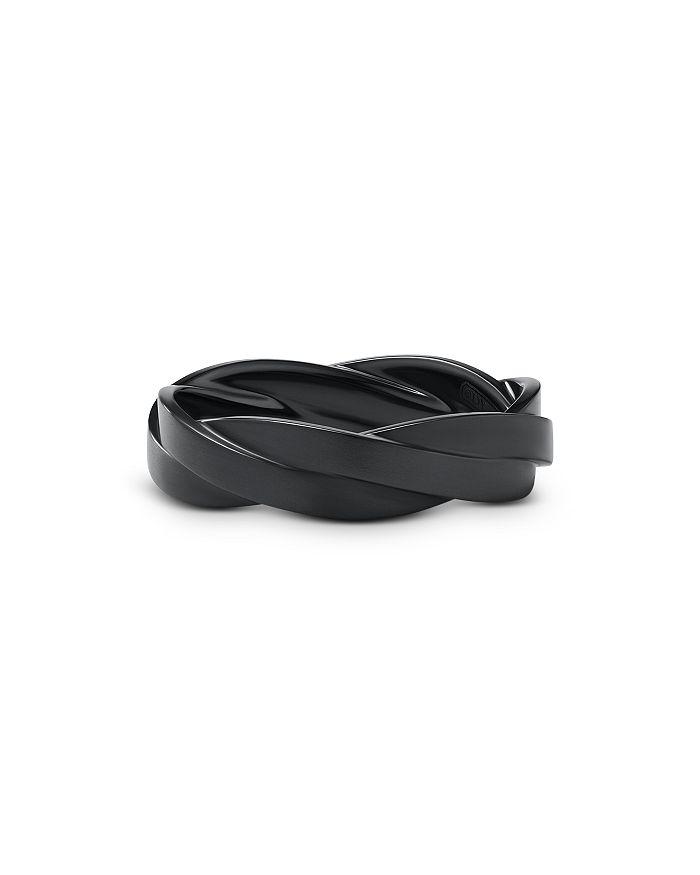 David Yurman Men's DY Helios Band Ring in Black Titanium, 6mm