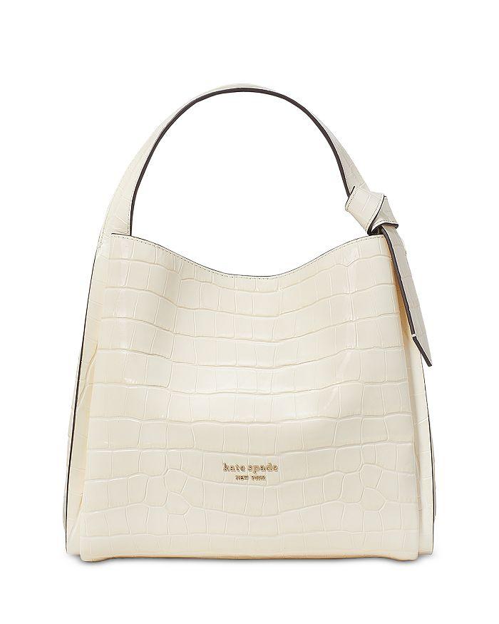 kate spade new york Knott Croc Embossed Leather Small Zip Top Satchel