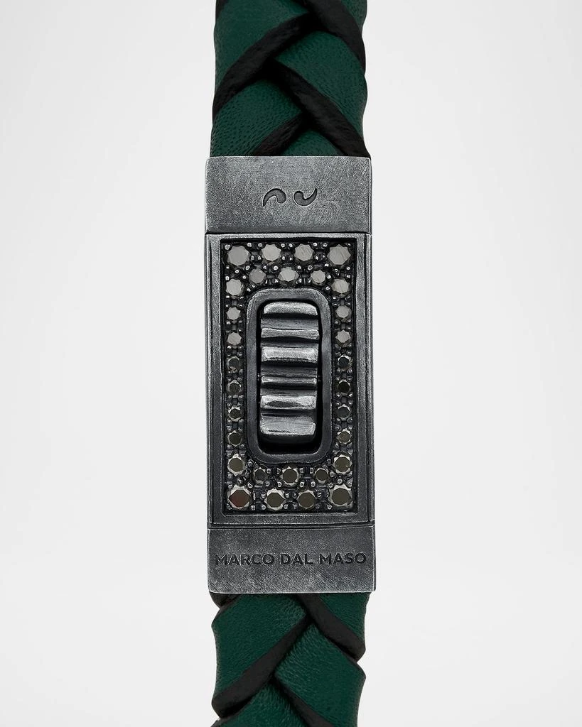 Marco Dal Maso Last Gladiator Thin Leather Bracelet with Black Diamonds 3