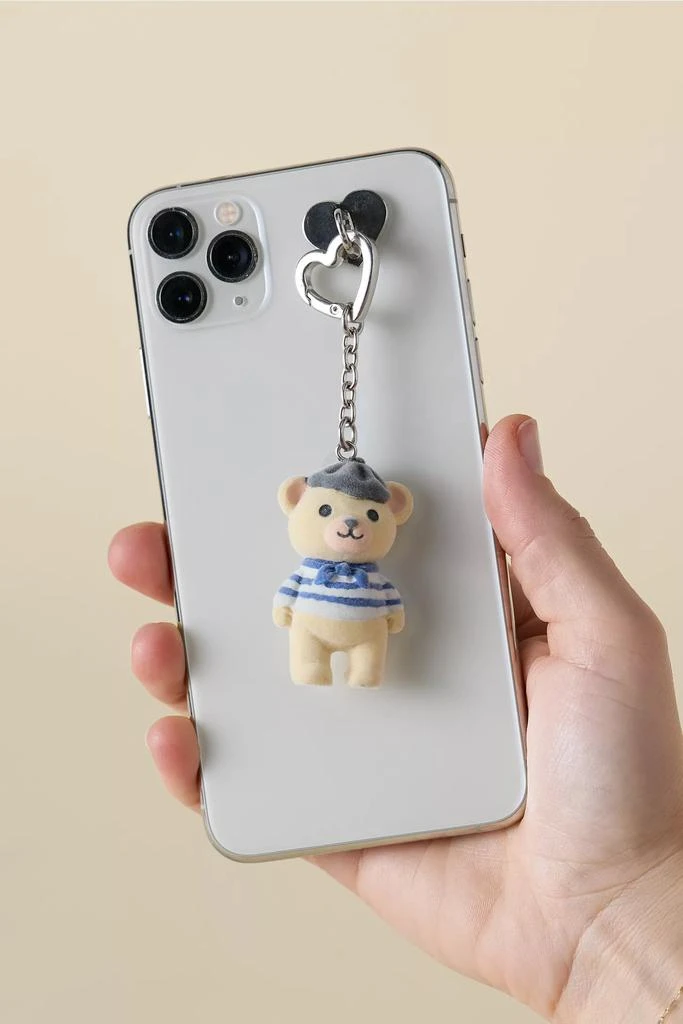 Urban Outfitters Beret Bear Textural Flocked Keychain 2