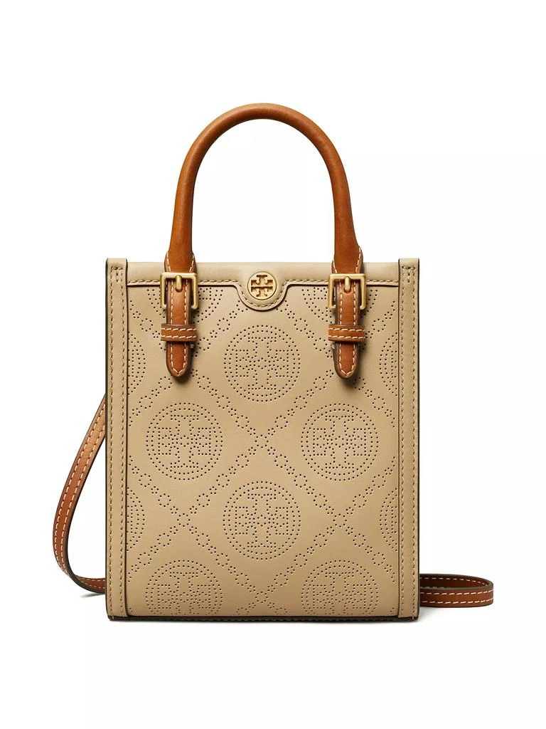 Tory Burch Mini T Monogram Perforated Leather Top Handle Bag 1