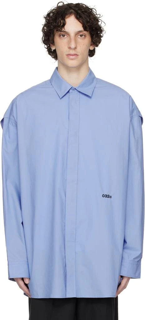 032c Blue 'Please Steam' Oversized Shirt 1