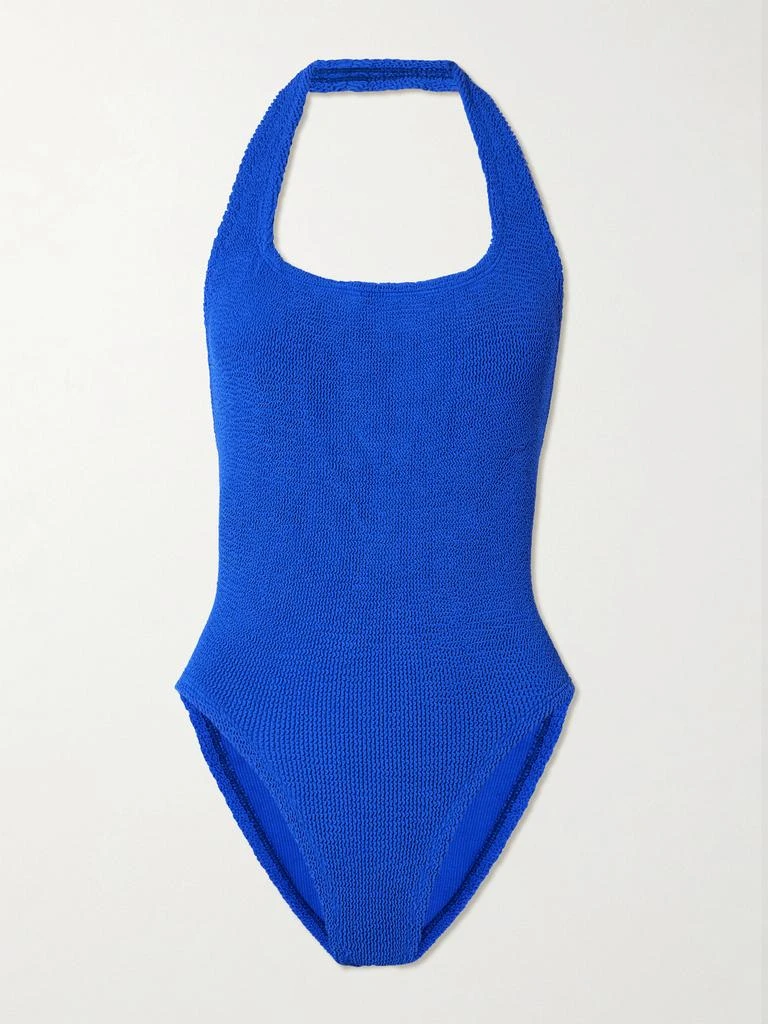 Hunza G Sandy Original Crinkle™ Halterneck Swimsuit - Royal blue