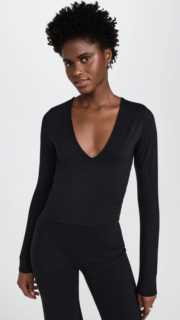 Les Tien Dan Deep V Neck Long Sleeve Tee 1
